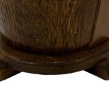 Vintage dark oak umbrella stand basket storage design 60s minimalist design