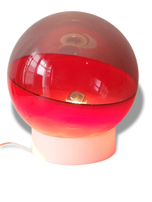 Lampe boule plastique 1970 space age 70's pop vintage seventies 70S plastic lamp