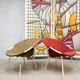 Vintage balloon chair by Lusch & Co red
