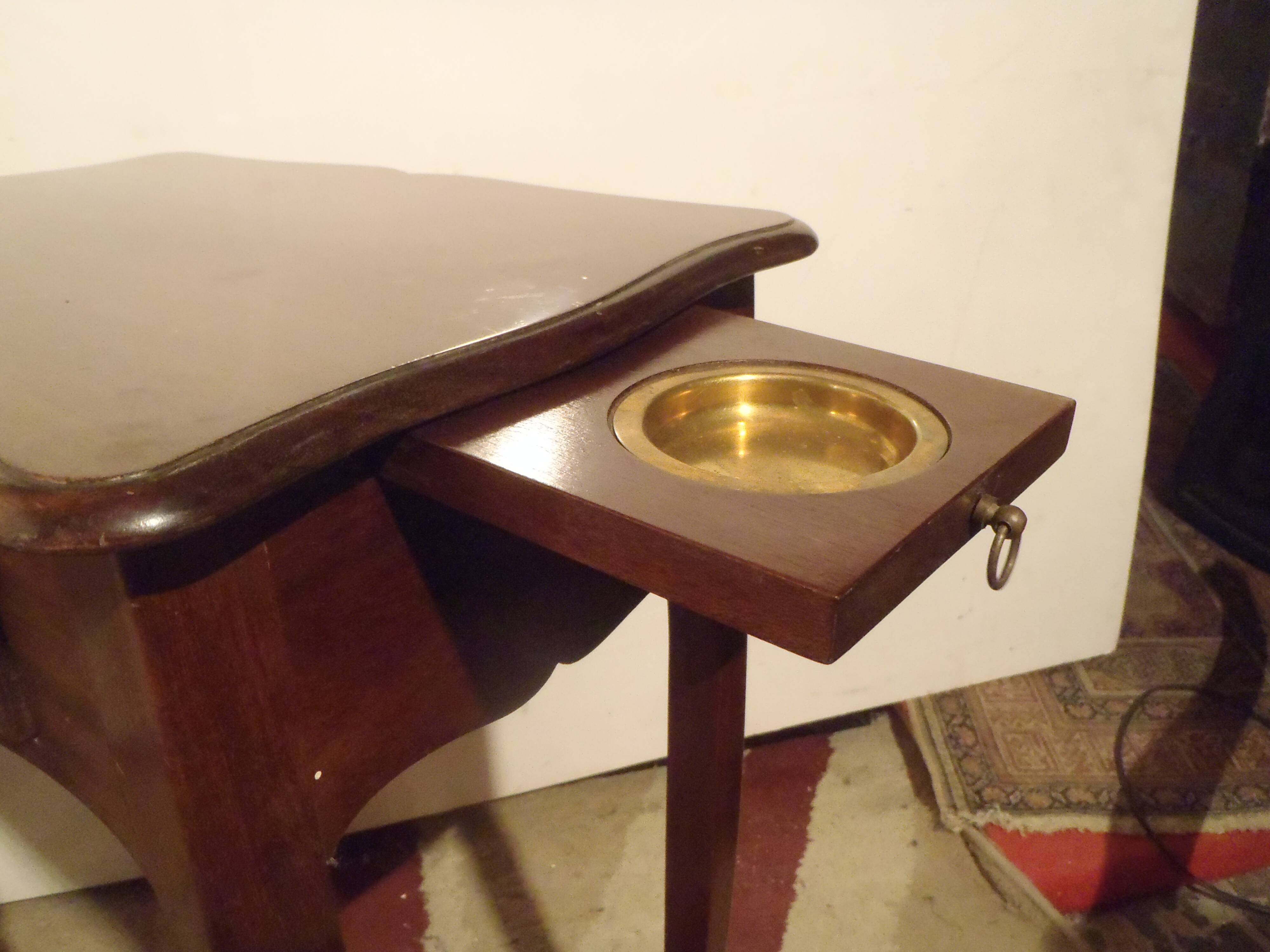 Pair of small boat cabin bedside tables / Small smoker's furniture.