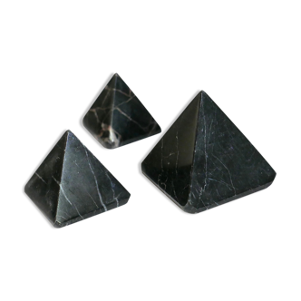 Set of 3 pyramids marble press, 70s