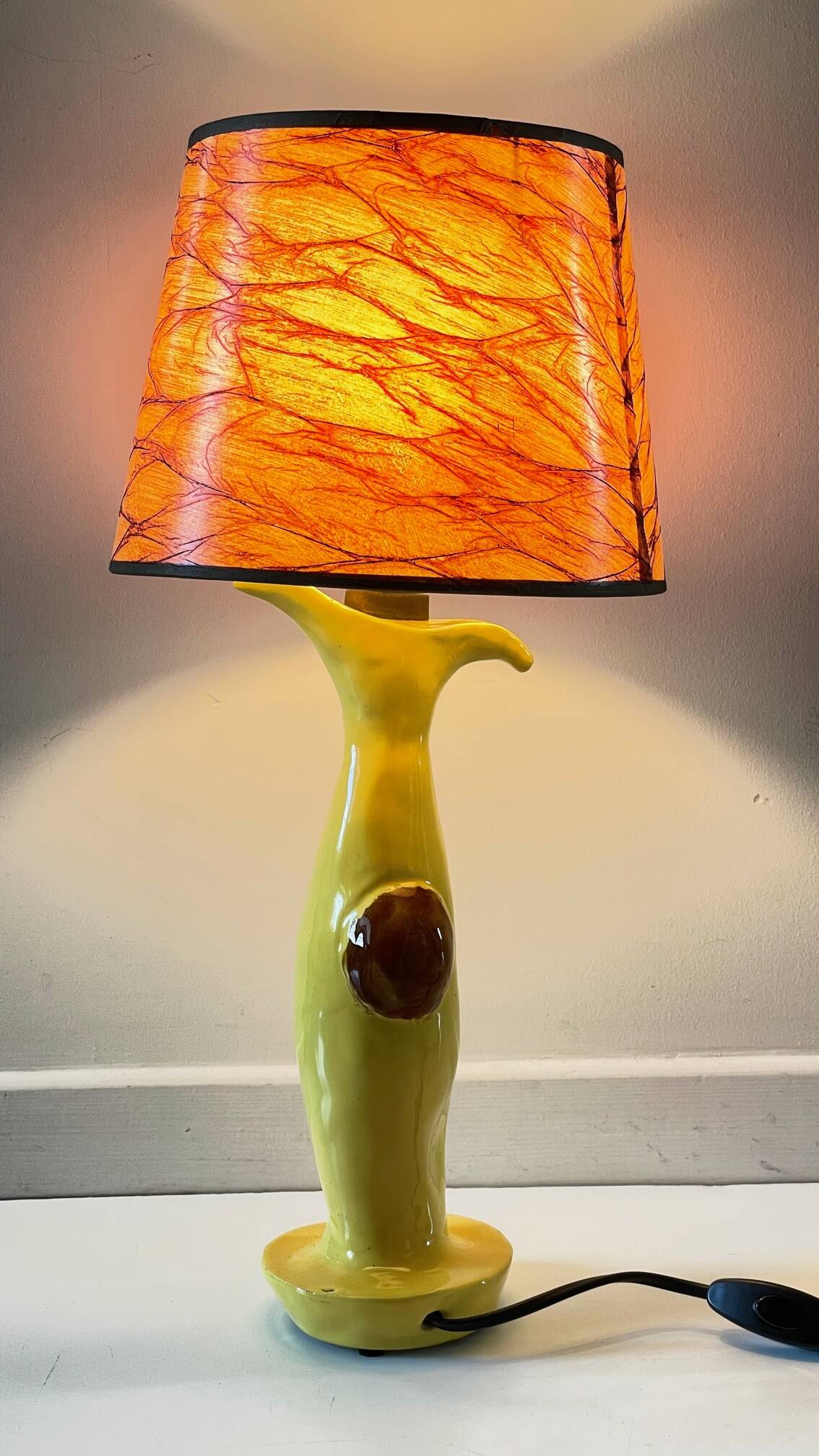 Vintage signed art ceramic lamp