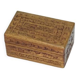 Carved wooden box