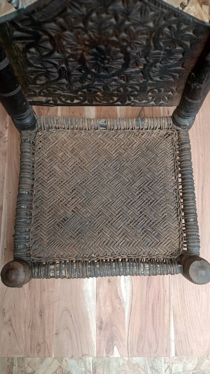 Traditional 19th-century tribal chair from the Swat Valley, North Pakistan
