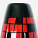 Vase piriforme en céramique rouge et noire par Elchinger, France années 60