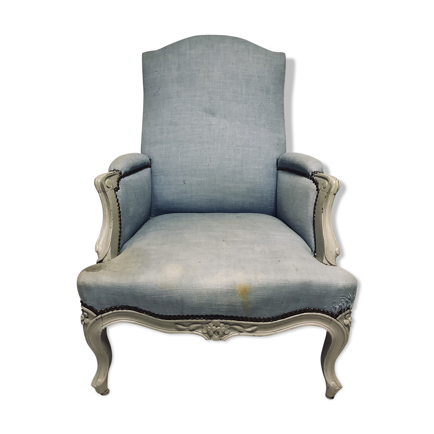Fauteuil voltaire bleu clair