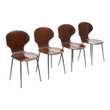 Lulli chairs by Carlo Rati for Industria Legni Curvati, 1950s, set of 4.