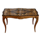 Antique coffee table with floral marquetry, Louis XV style.