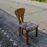 Set of 4 vintage swedish solid pine chairs 1960