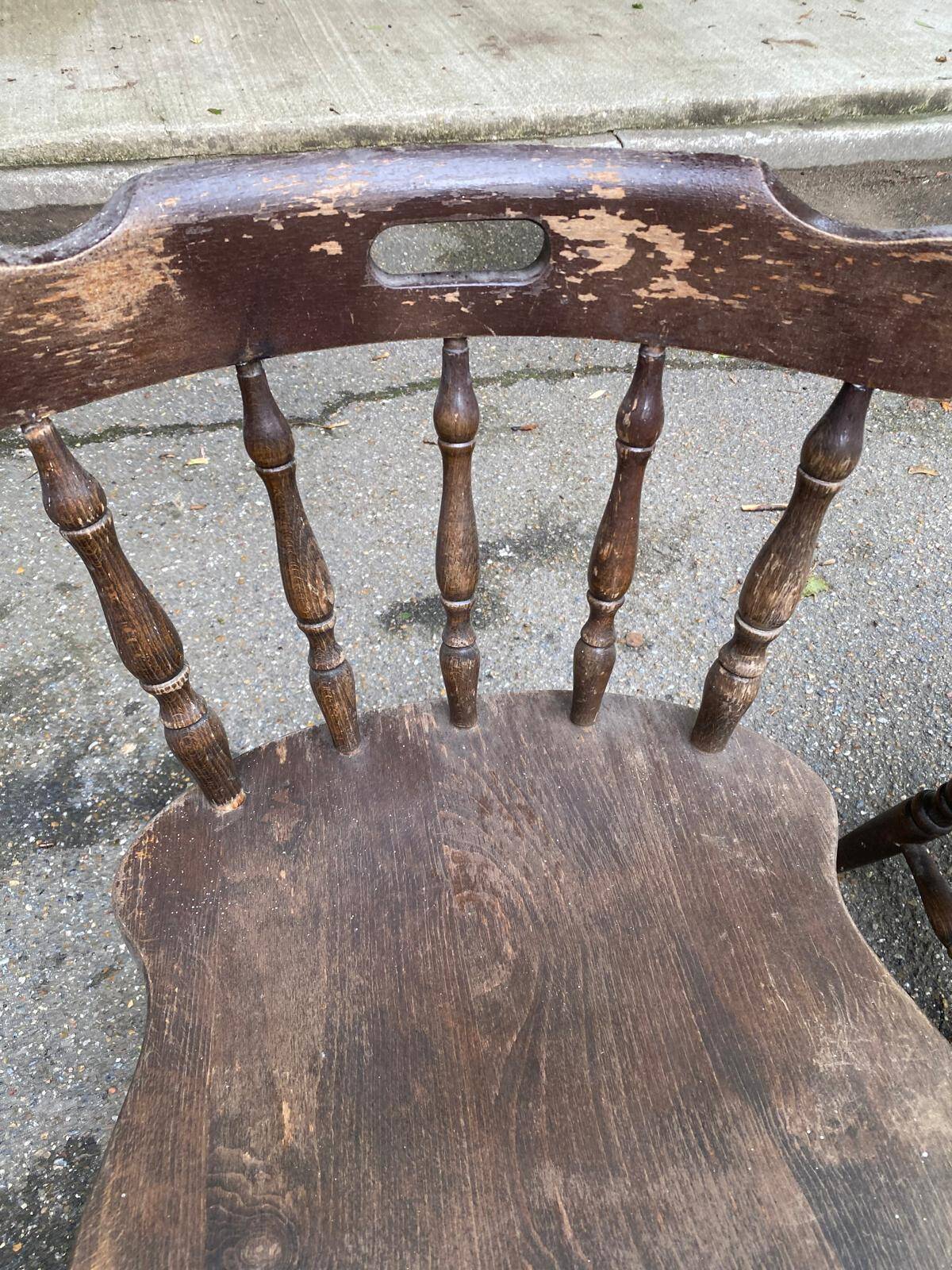 3 18th century western chairs in curved solid wood
