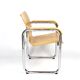 Fauteuil bois courbé et chrome années 80