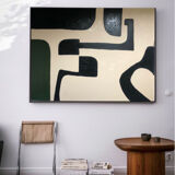 Abstract painting geometric shapes 100x81cm contemporary
