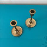 Pair of Scandinavian brass candle holders