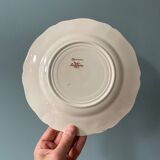 Series of 7 Sarreguemines earthenware dessert plates, Agreste model
