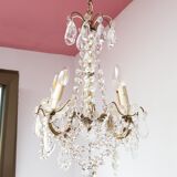 Old chandelier 4 burners bronze and tassels