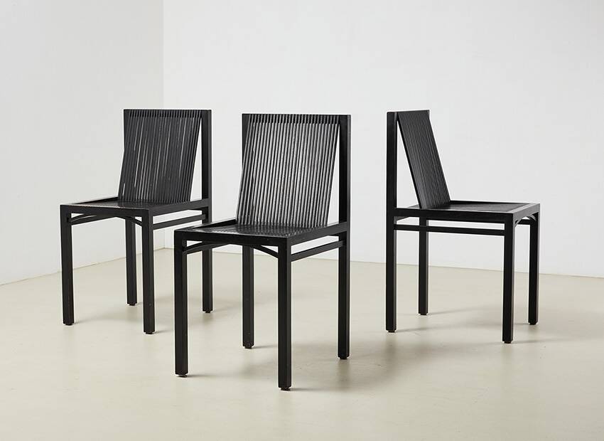 Ruud Jan Kokke Set of 3 'Latjes Dining Chairs for Metaform Netherlands 1986