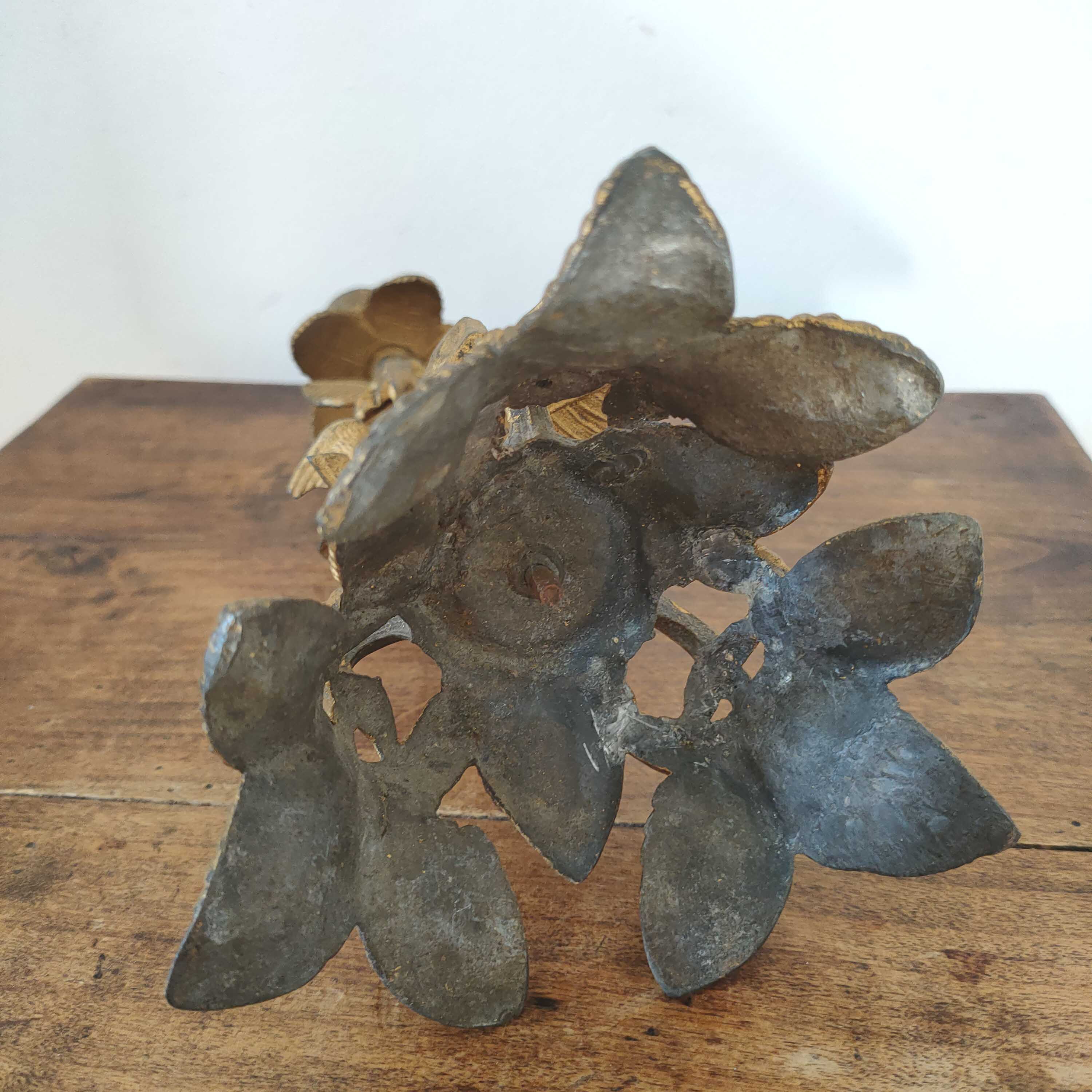 Golden candle holder leaves and birds