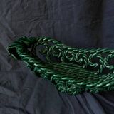 Green woven ceramic fruit bowl