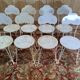 Suite de 8 chaises de jardin en fer forgé