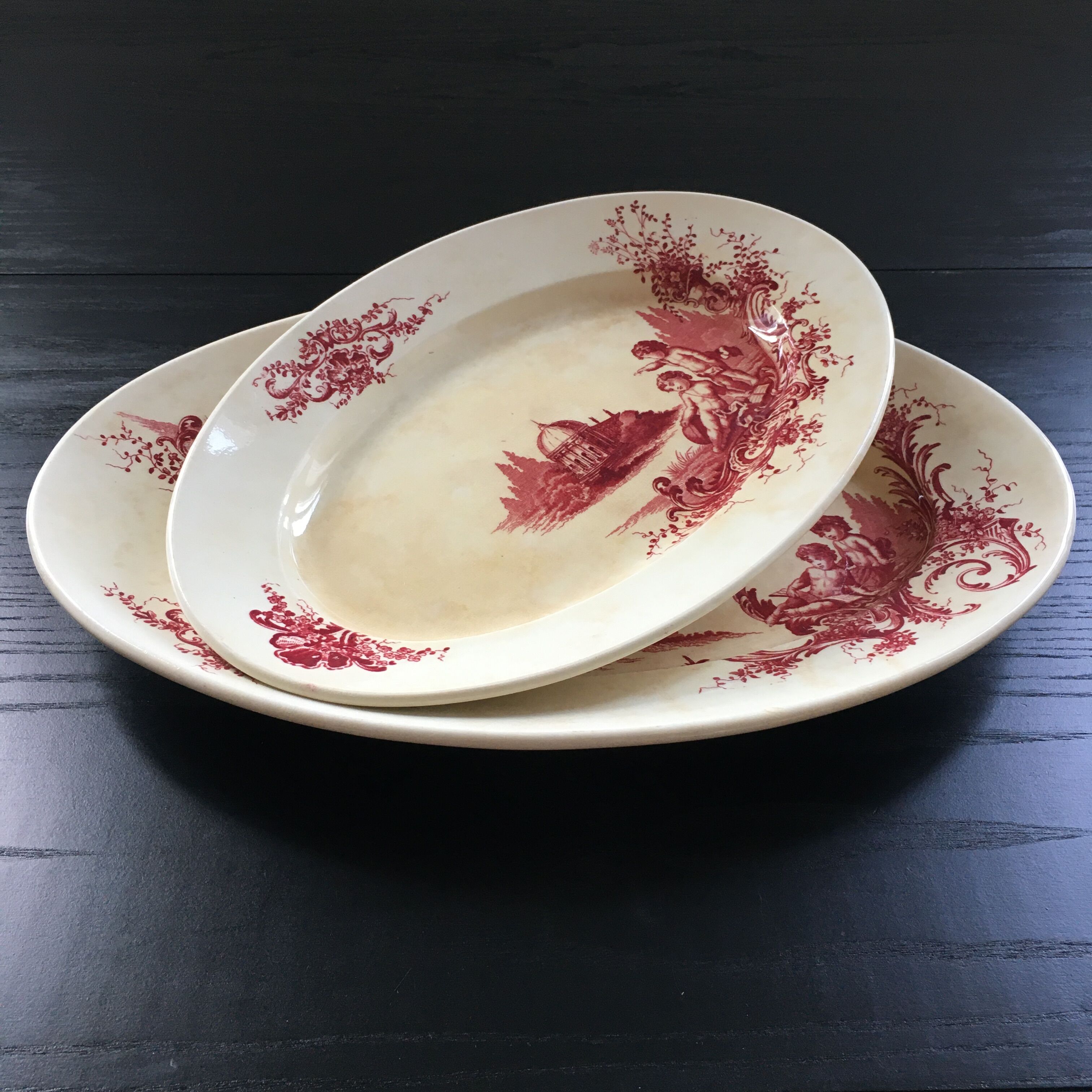 Duo oval dishes Terre de fer