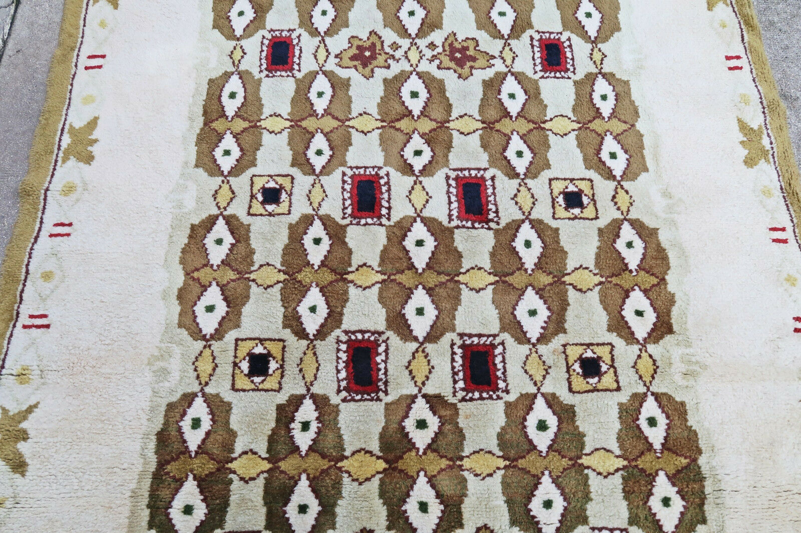 French rug Leleu 1950 224 X 157 cm