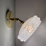 Vintage white CLichy glass lampshade wall light