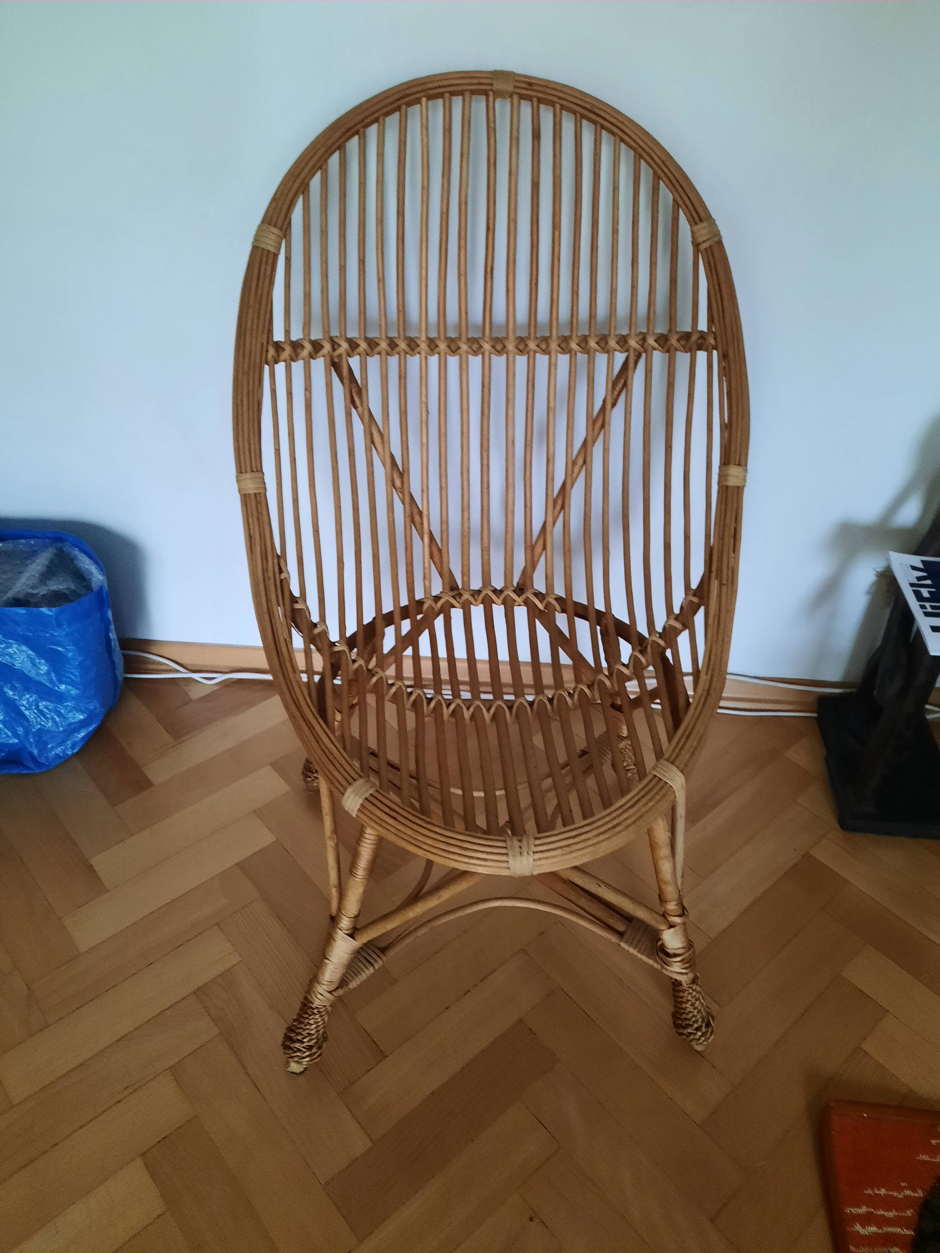 Rattan basket armchair
