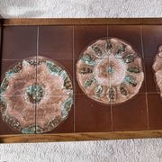 Coffee table in wood and ceramic attributed to Juliette Belarti alias Julien de Covemaeker