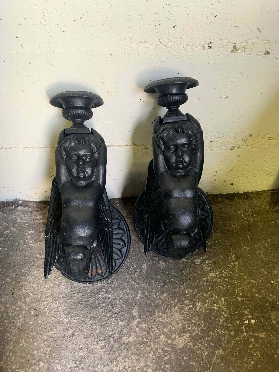 Pair of garden candlesticks