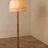 Lampadaire en bois et textile de Suède