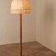 Lampadaire en bois et textile de Suède
