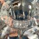 19th century moulded crystal candlestick