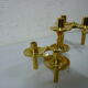 Set of 2 golden Nagel candleholders