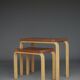Nested tables model 88 by Alvar Aalto for Artek, 1960s. Set of 2.