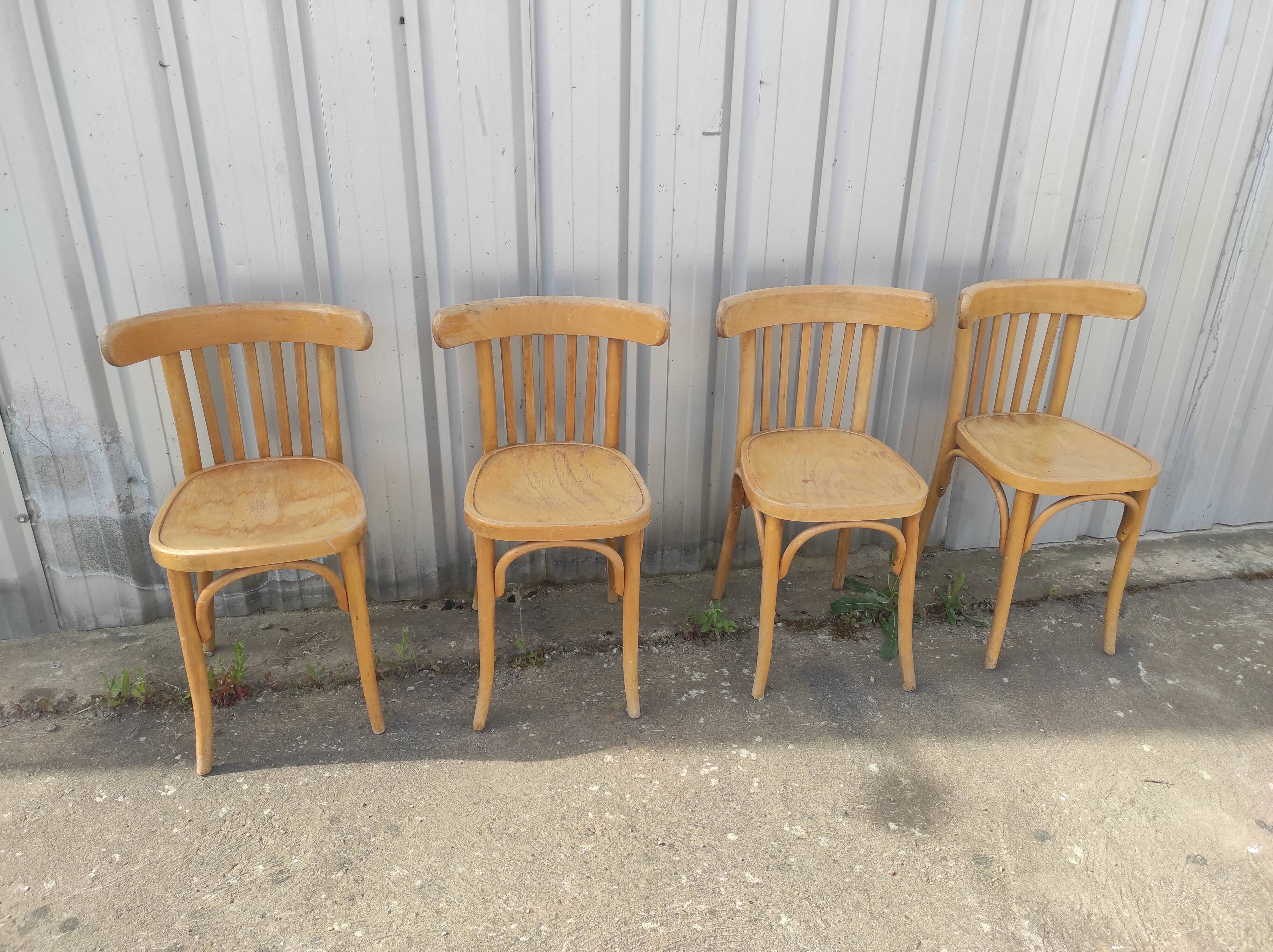 4 bistro chairs  blond wood