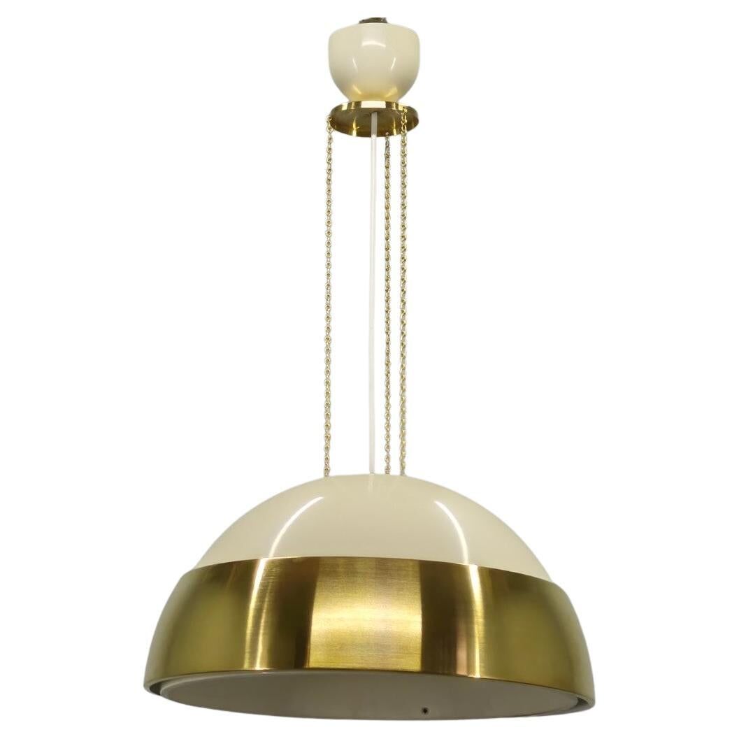 1970s Brass and Lacquered Metal Pendant, Czechoslovakia