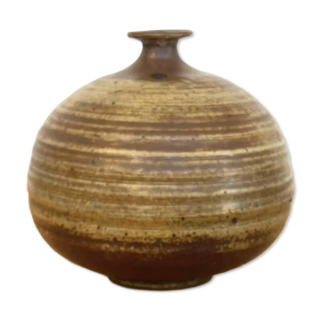 Vase boule en grès signé Durrenberger