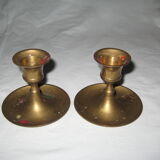 Batch of 2 pairs brass candlesticks