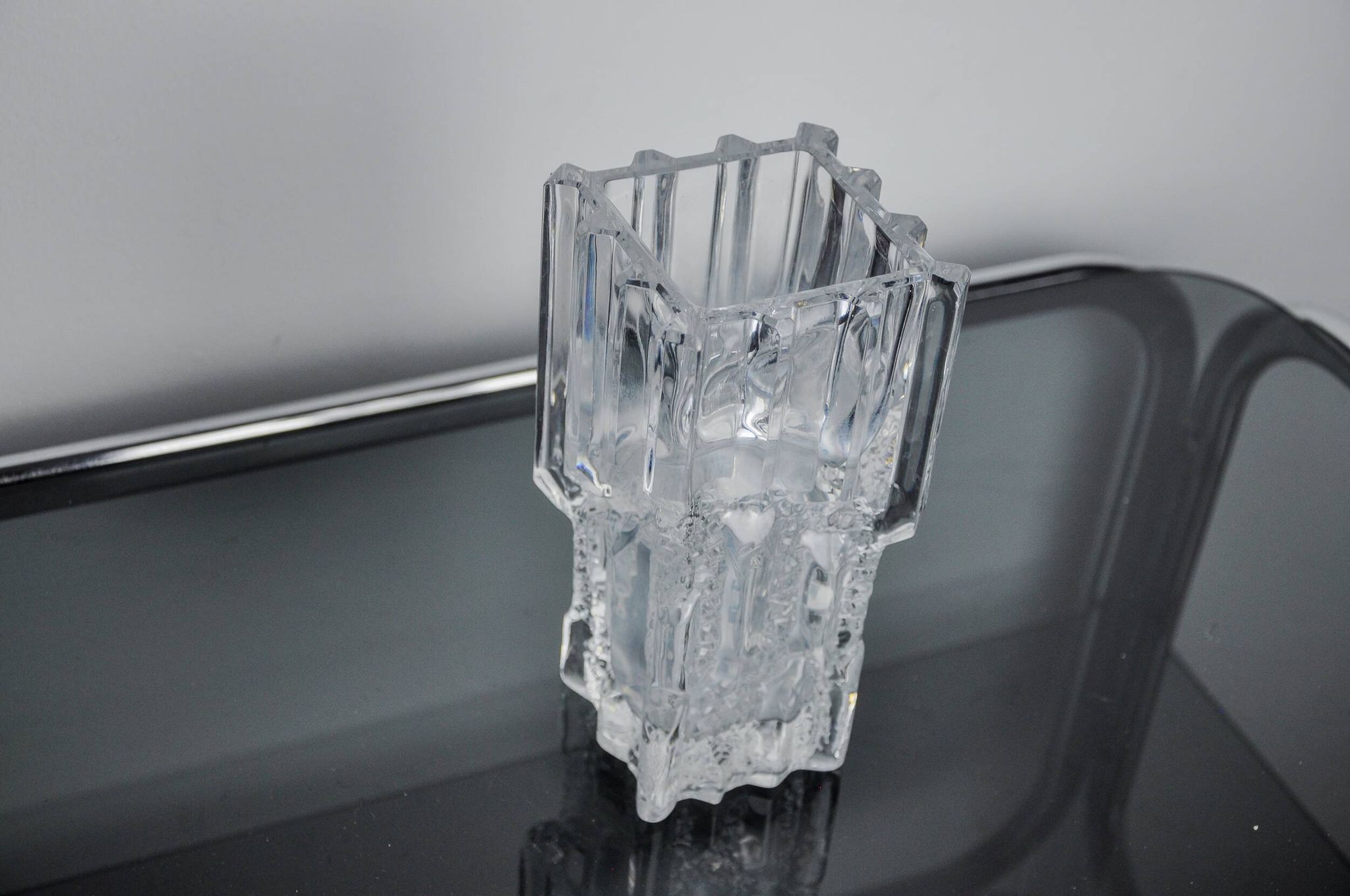 Limburg vase with ice cube effect in glass, Germany, 1970