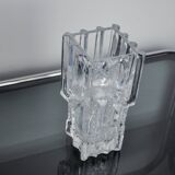 Limburg vase with ice cube effect in glass, Germany, 1970