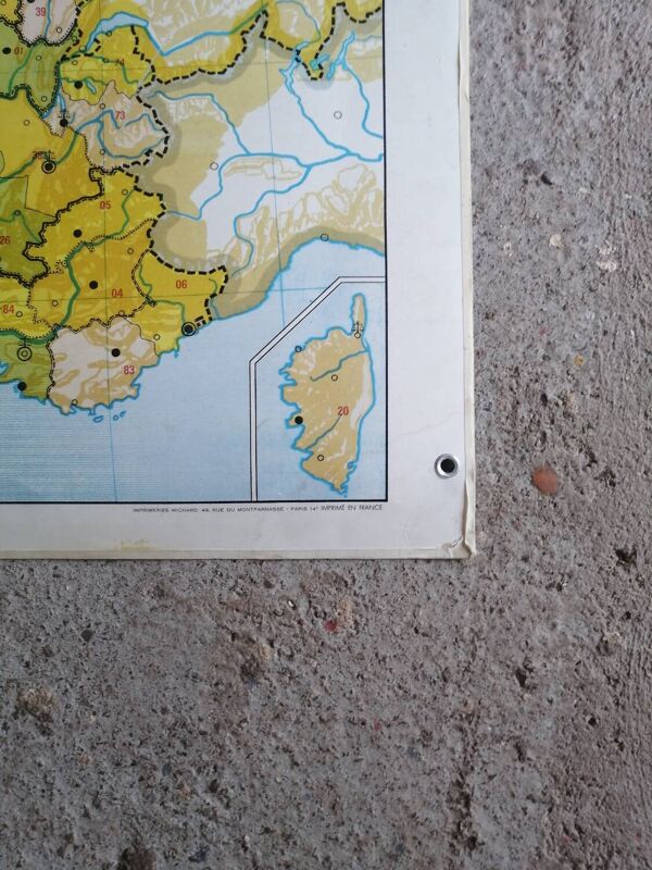 Ancienne carte scolaire france ed. hatier armand colin