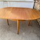 Table ronde extensible scandinave en teck dia 116cm longueur 176cm an60