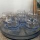 Art deco decanter and tray glass set