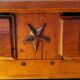 Rustic or authentic country buffet with beautiful sculptures.