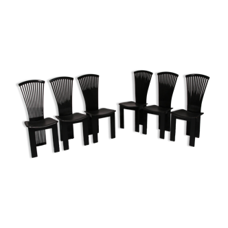 Chaises de salle à manger postmodernes de Pietro Costantini, Italie, années 1980,