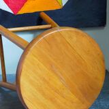 Vintage blond wooden stool