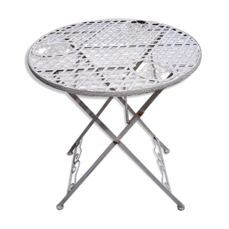 Folding garden table, wrought iron