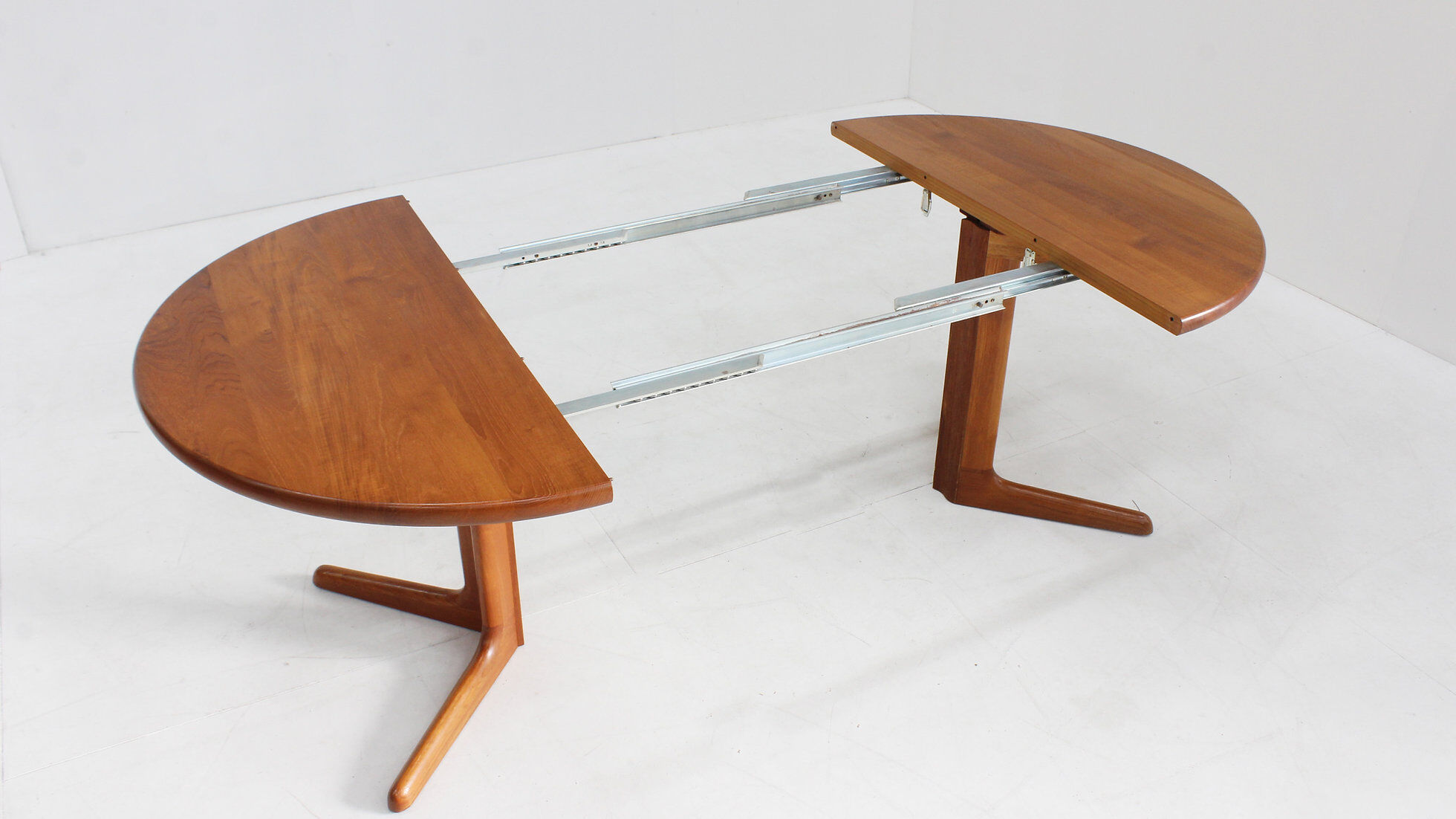 Vintage Danish round extendable dining table 1960s