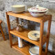 Vintage pine library shelves