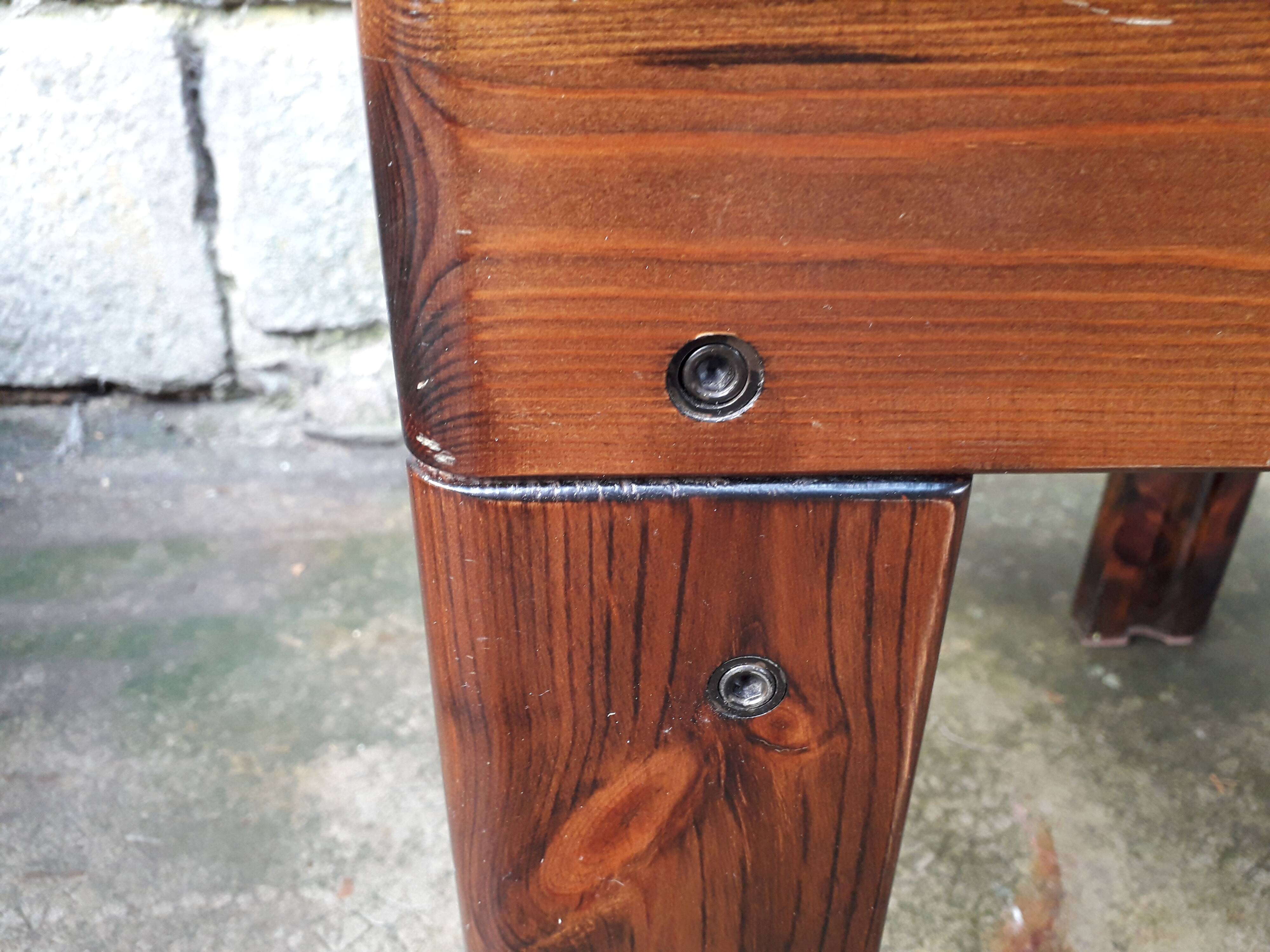 Set of 6 varnished pine chairs